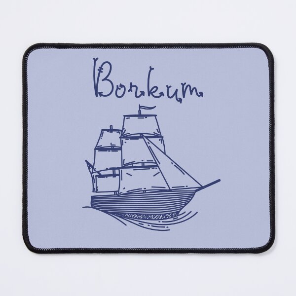 Item preview, Borkum island North Sea with blue sailing ship designed and sold by Denis Rösler.