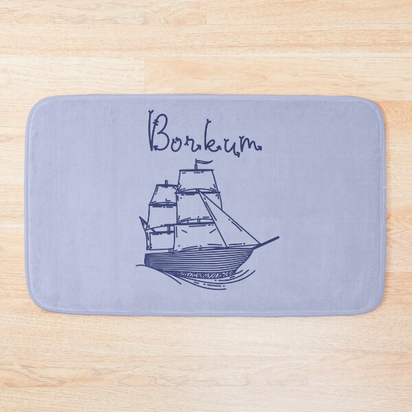 Item preview, Borkum island North Sea with blue sailing ship designed and sold by Denis Rösler.