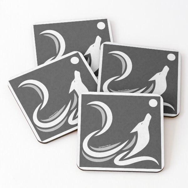 Wolf Howling At The Moon | Twenty Four Wild Coasters (Set of 4)