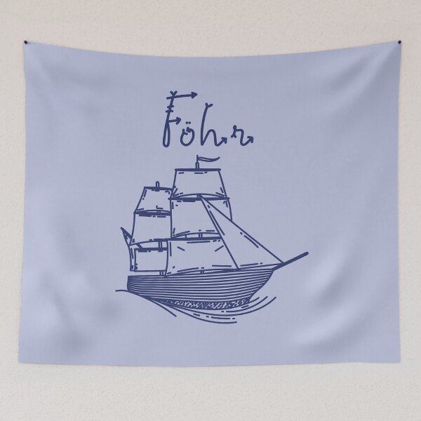 Item preview, Foehr vacation North Sea island with blue sailing ship designed and sold by Denis Rösler.