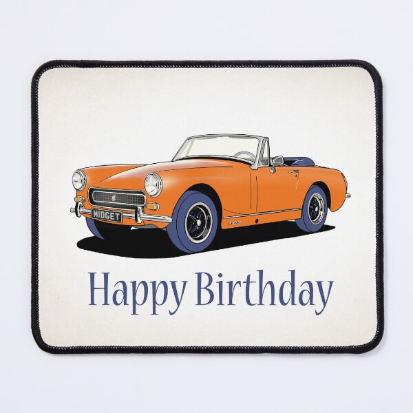 Item preview, Orange MG Midget Car Birthday Card designed and sold by Webazoot Industries - Car Art.