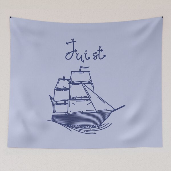Item preview, Juist holiday North Sea island blue sailing ship designed and sold by Denis Rösler.