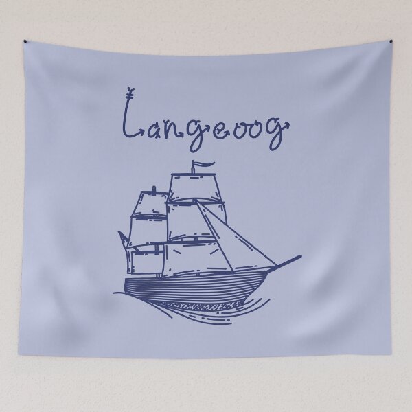 Item preview, Langeoog holiday North Sea island blue sailing ship designed and sold by Denis Rösler.