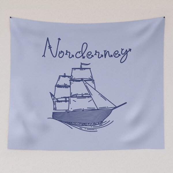 Item preview, Norderney vacation north sea island blue sailing ship designed and sold by Denis Rösler.