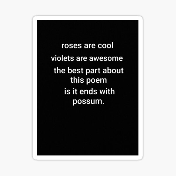 Awesome Possum poem Sticker