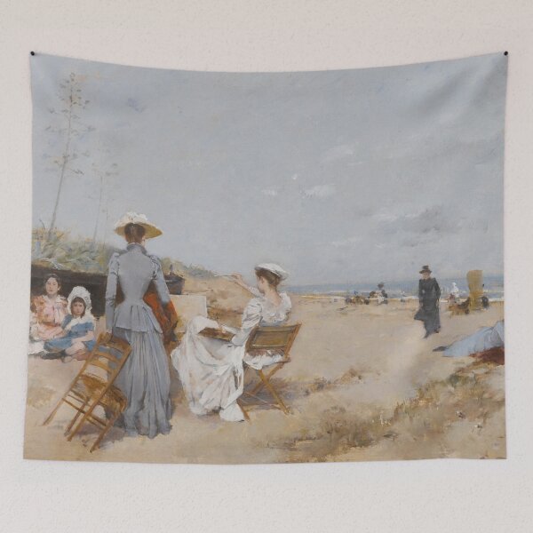 Artikelvorschau, Gemälde am Strand von Francisco Miralles - Vintage Art entworfen und verkauft von RickE.