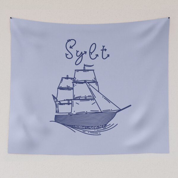 Item preview, Sylt vacation North Sea island with blue sailing ship designed and sold by Denis Rösler.