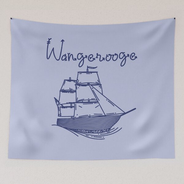 Item preview, Wangerooge holiday North Sea island blue sailing ship designed and sold by Denis Rösler.