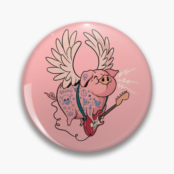 Item preview, Pigs Rock! | Cute Tattoo Flying Pig playing guitar designed and sold by Rudy  Faber.