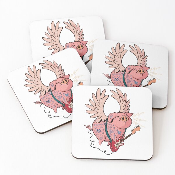 Item preview, Pigs Rock! | Cute Tattoo Flying Pig playing guitar designed and sold by Rudy  Faber.