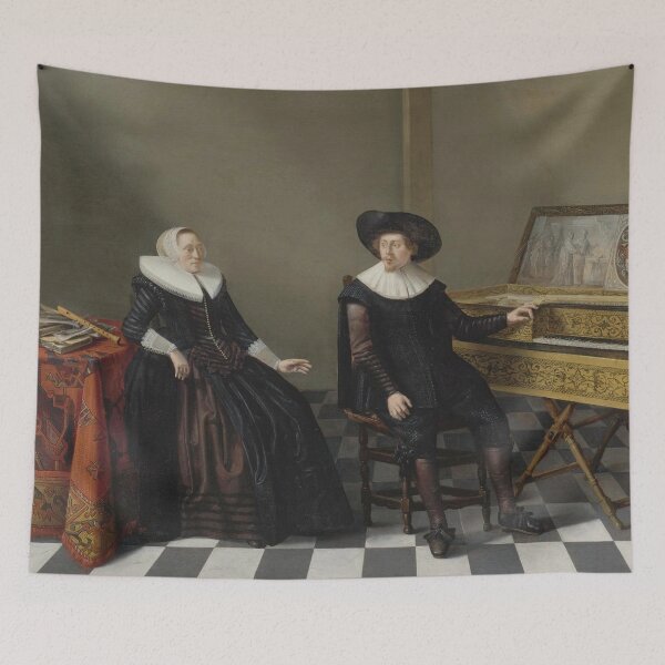 Aperçu de l'œuvre Portrait de mariage d'un mari et d'une femme de la famille Lossy de Wariné par Gerrit Donck - Art vintage créée et vendue par RickE.