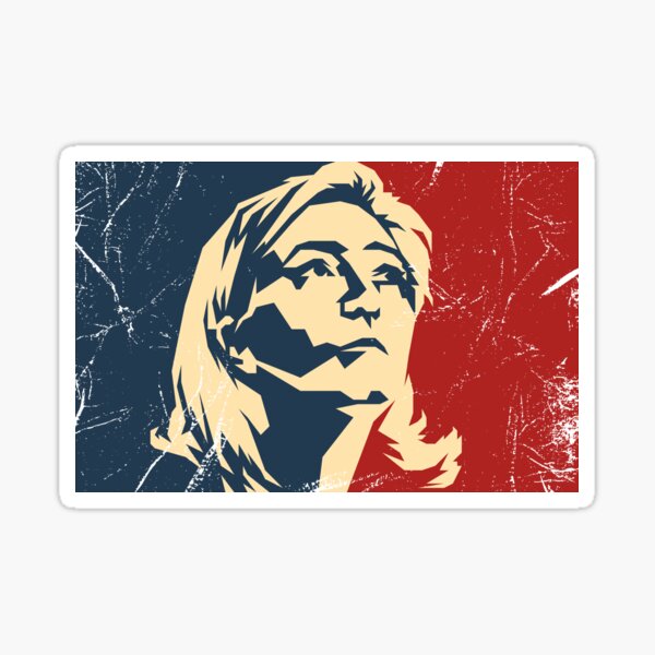 &ldquo;Marine Le Pen Vintage portrait&rdquo; Sticker by etraveler | Redbubble