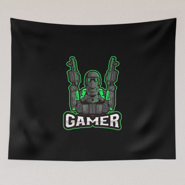 Item preview, Gamer with Soldier holding two Grenade Launchers designed and sold by PRIVARSHU.