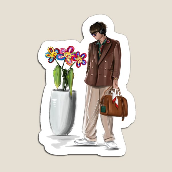 Item preview, Taehyung airport fashion illustration  designed and sold by MarmarArts.
