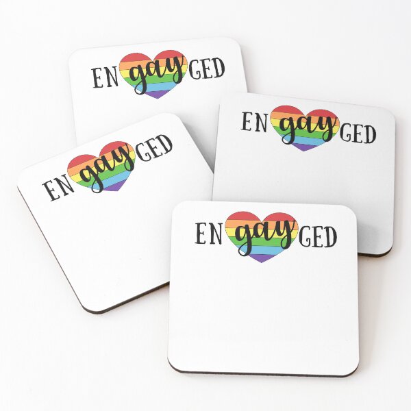 Aperçu de l'œuvre EnGayGed - Gay Engagement LGBTQ Pride Wedding créée et vendue par ElizabethMayArt.