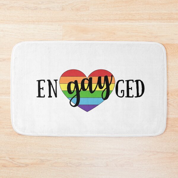 Artikelvorschau, EnGayGed - Gay Engagement LGBTQ Pride Wedding entworfen und verkauft von ElizabethMayArt.