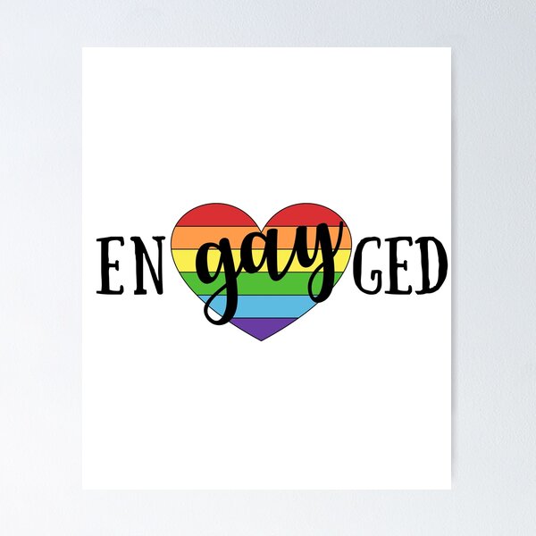 Item preview, EnGayGed - Gay Engagement LGBTQ Pride Wedding designed and sold by ElizabethMayArt.