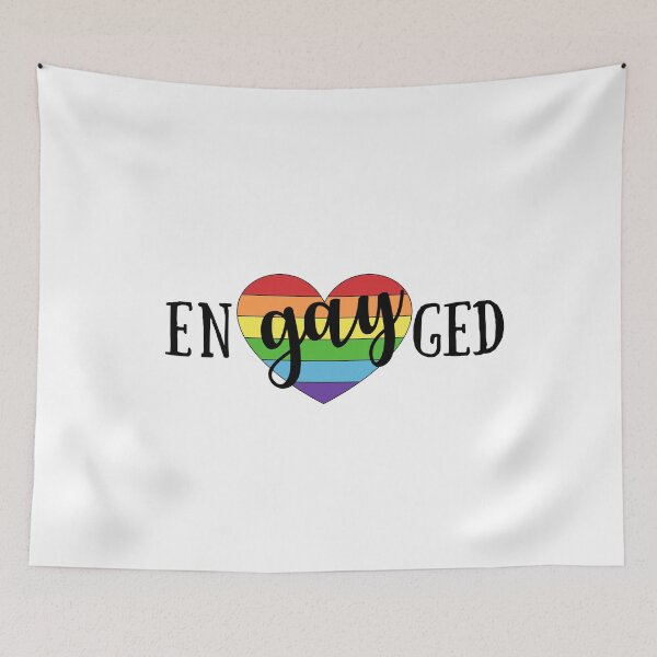 Artikelvorschau, EnGayGed - Gay Engagement LGBTQ Pride Wedding entworfen und verkauft von ElizabethMayArt.