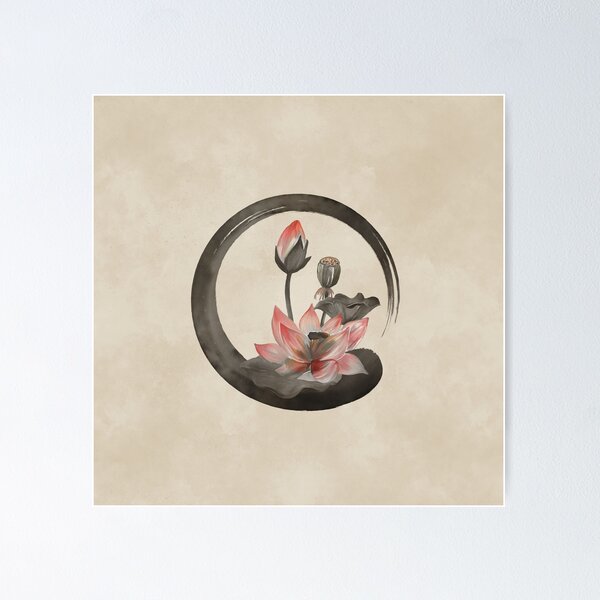 Item preview, Enso Zen Circle and Lotus designed and sold by k9printart.