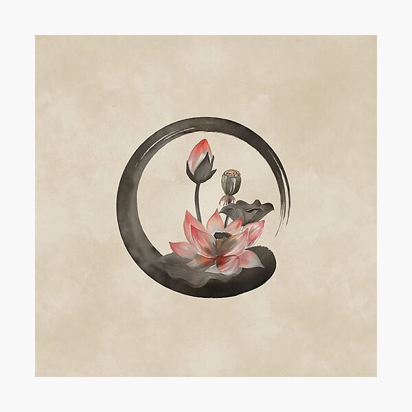Item preview, Enso Zen Circle and Lotus designed and sold by k9printart.