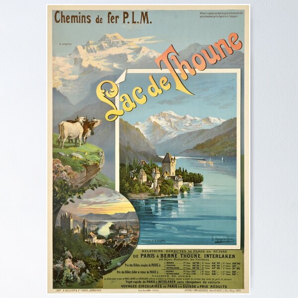 Item preview, Lake Thun, Switzerland (1898) - Hugo d'Alesi designed and sold by SALON DES ARTS.