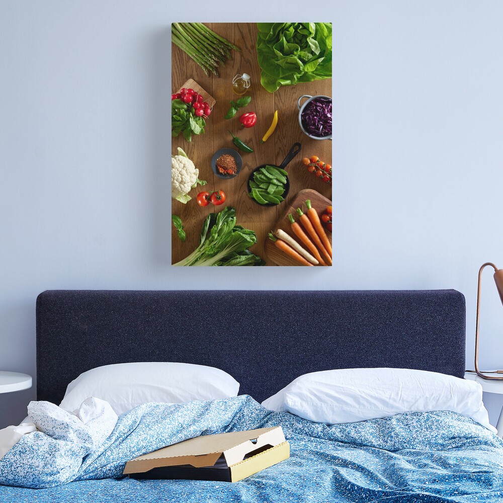 Fresh organic vegetables and spices Canvas Print