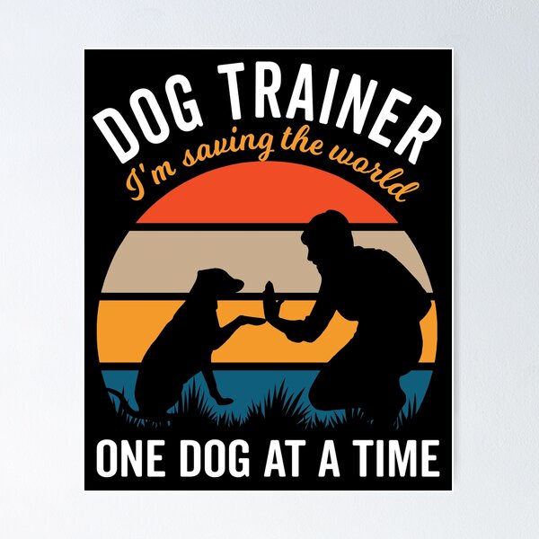 Item preview, Dog Trainer Saving the World, Vintage Sunset with Male Dog Lover designed and sold by arlutai.