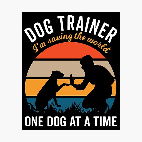 Item preview, Dog Trainer Saving the World, Vintage Sunset with Male Dog Lover designed and sold by arlutai.