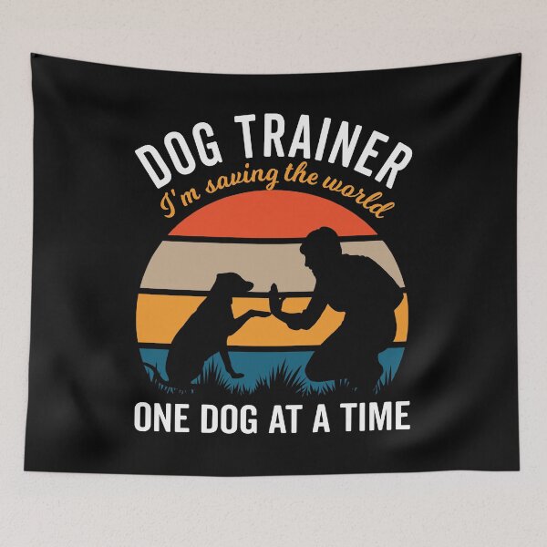 Item preview, Dog Trainer Saving the World, Vintage Sunset with Male Dog Lover designed and sold by arlutai.