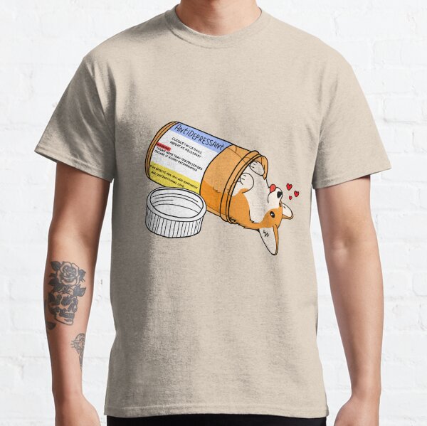 Médecine d'amour antidépresseur pour chiot T-shirt classique