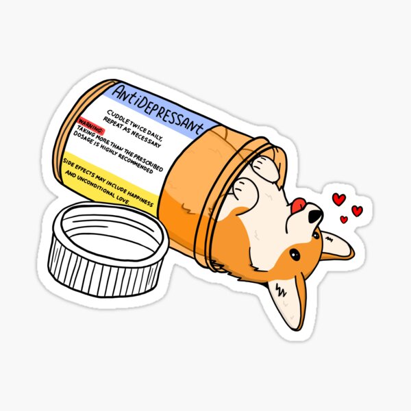 Puppy antidepressant love medicine Sticker