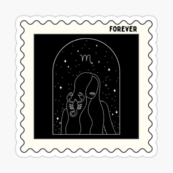 Item preview, Scorpio Zodiac Postal Stamp Sticker designed and sold by rithika789.