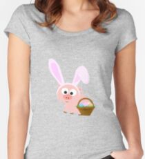 Easter Pig Women's Fitted Scoop T-Shirt