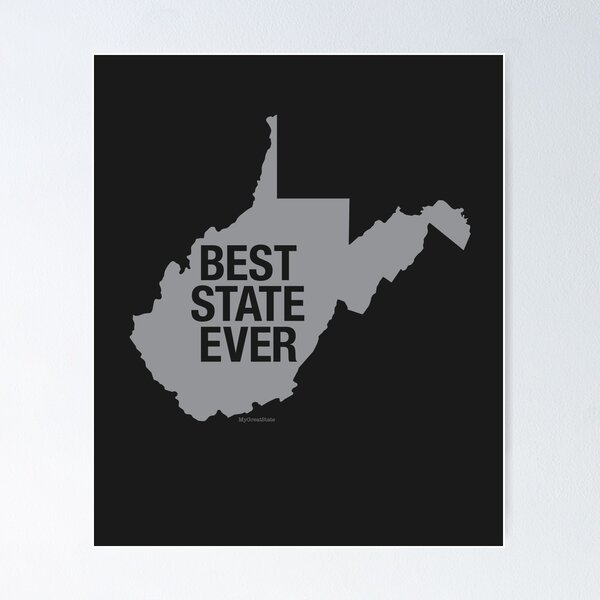 Aperçu de l'œuvre Virginie-Occidentale - Best State Ever - Cadeaux West Virginia créée et vendue par TumbleTee.
