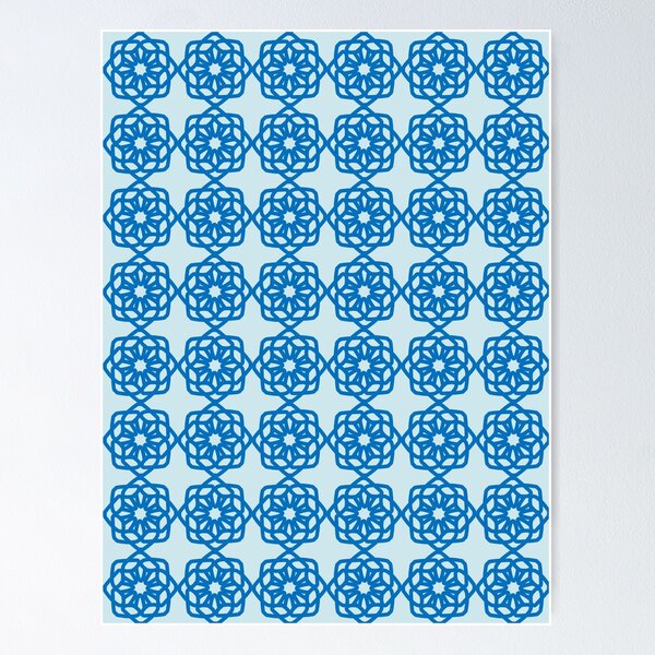 Item preview, Blue floral tile pattern  designed and sold by BeaQueipo.