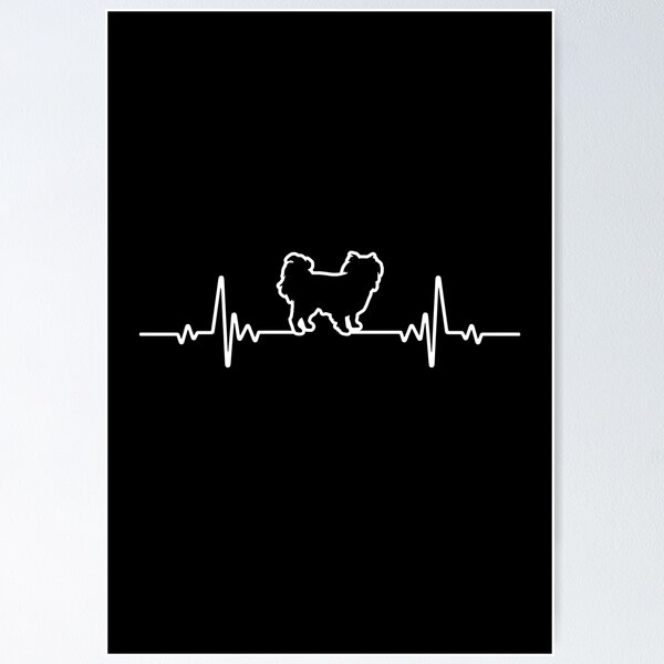 Item preview, Minimalist Heartbeat Japanese Chin designed and sold by More Cute Dogs.
