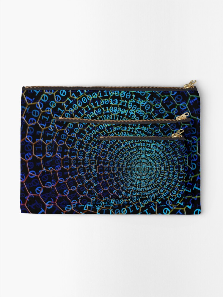 Thumbnail 2 of 4, Zipper Pouch, binary code designed and sold by ocorvo.