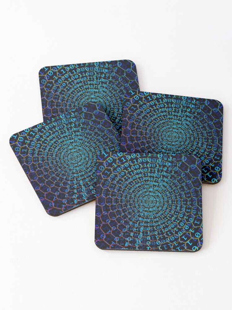 Thumbnail 1 of 5, Coasters (Set of 4), binary code designed and sold by ocorvo.