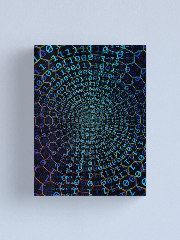 Thumbnail 1 of 3, Canvas Print, binary code designed and sold by ocorvo.