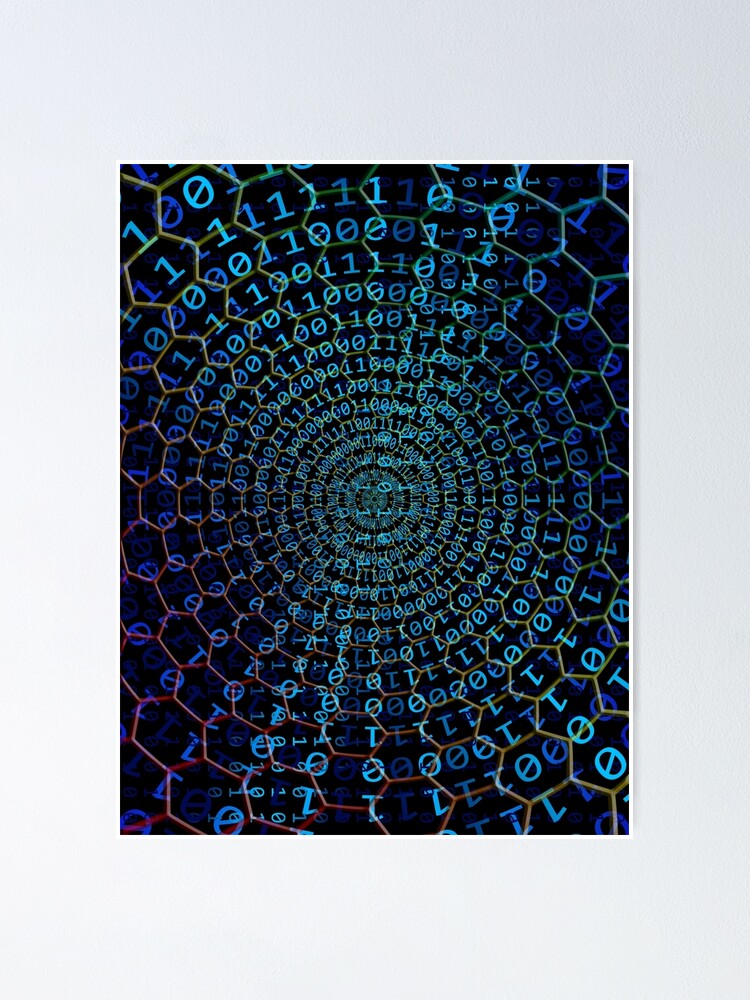 Thumbnail 1 of 3, Poster, binary code designed and sold by ocorvo.