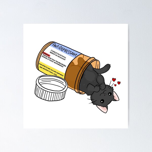 Item preview, kitty antidepressant love medicine designed and sold by Claudia McQuilkin.
