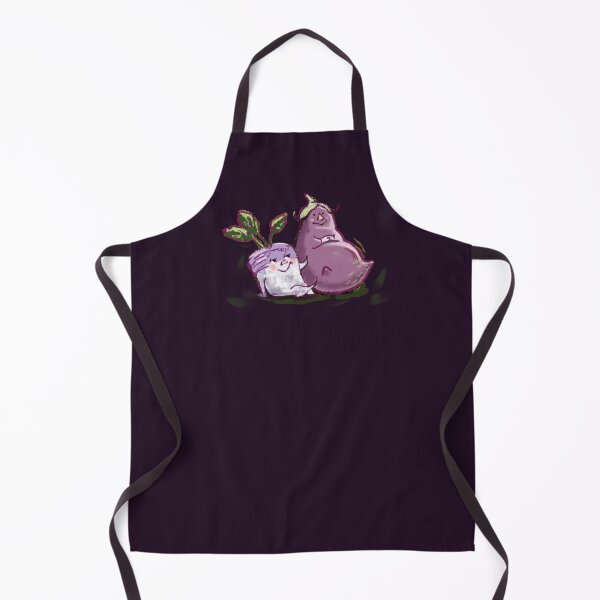 Item preview, Arte de jardín de berenjena y nabo sobre un fondo morado oscuro designed and sold by Mary Jane Lange.