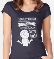 Rick and Morty Schwifty Wubba Lubba Fair Use Nobody Exists on Purpose Women's Fitted Scoop T-Shirt