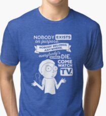 Rick and Morty Schwifty Wubba Lubba Fair Use Nobody Exists on Purpose Tri-blend T-Shirt
