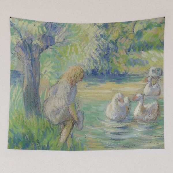 Item preview, Geese by Pissaro - Vintage Art designed and sold by RickE.