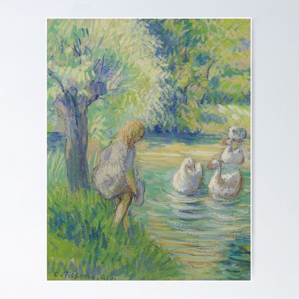 Item preview, Geese by Pissaro - Vintage Art designed and sold by RickE.