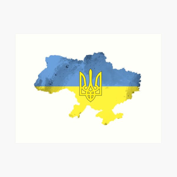 Artikelvorschau, Ukraine Dreizack Ukrainische Karte Flag Textur entworfen und verkauft von Ankerd.