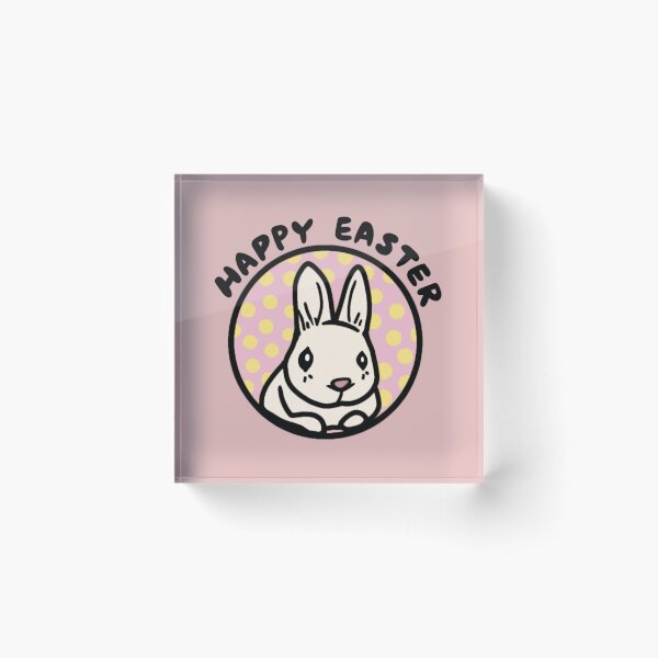 Item preview, Happy Easter Sunday Cute Bunny on Pink Moon Adorable Bunny Easter Love designed and sold by wigobun.