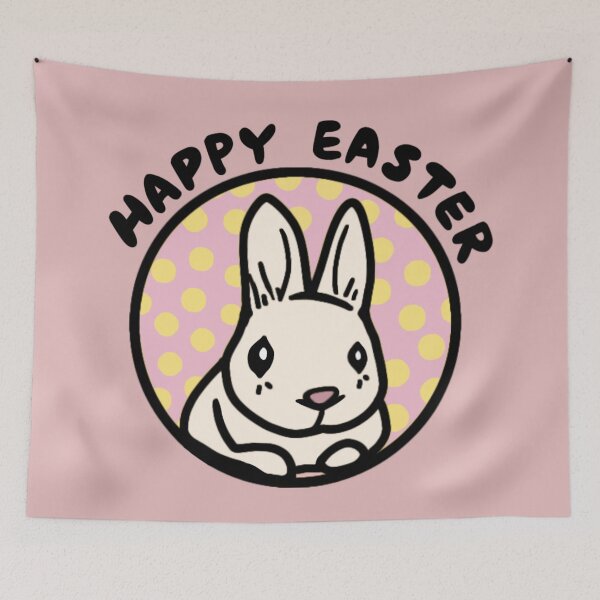 Item preview, Happy Easter Sunday Cute Bunny on Pink Moon Adorable Bunny Easter Love designed and sold by wigobun.