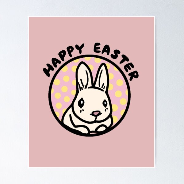 Item preview, Happy Easter Sunday Cute Bunny on Pink Moon Adorable Bunny Easter Love designed and sold by wigobun.
